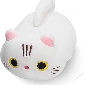 Kawaii Cat White Plush Squishy Stuffed Toy for Kids size 8" NWOT